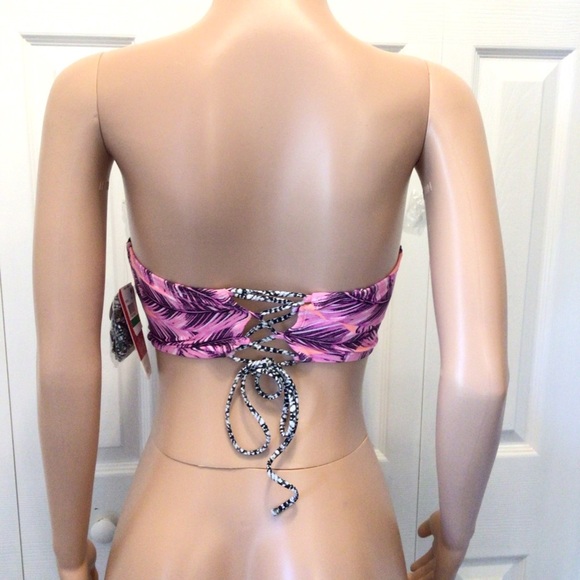 Hula Honey Juniors Leaf Breeze Underwire Push Up Strapless Bikini Top Size Large - Picture 6 of 10